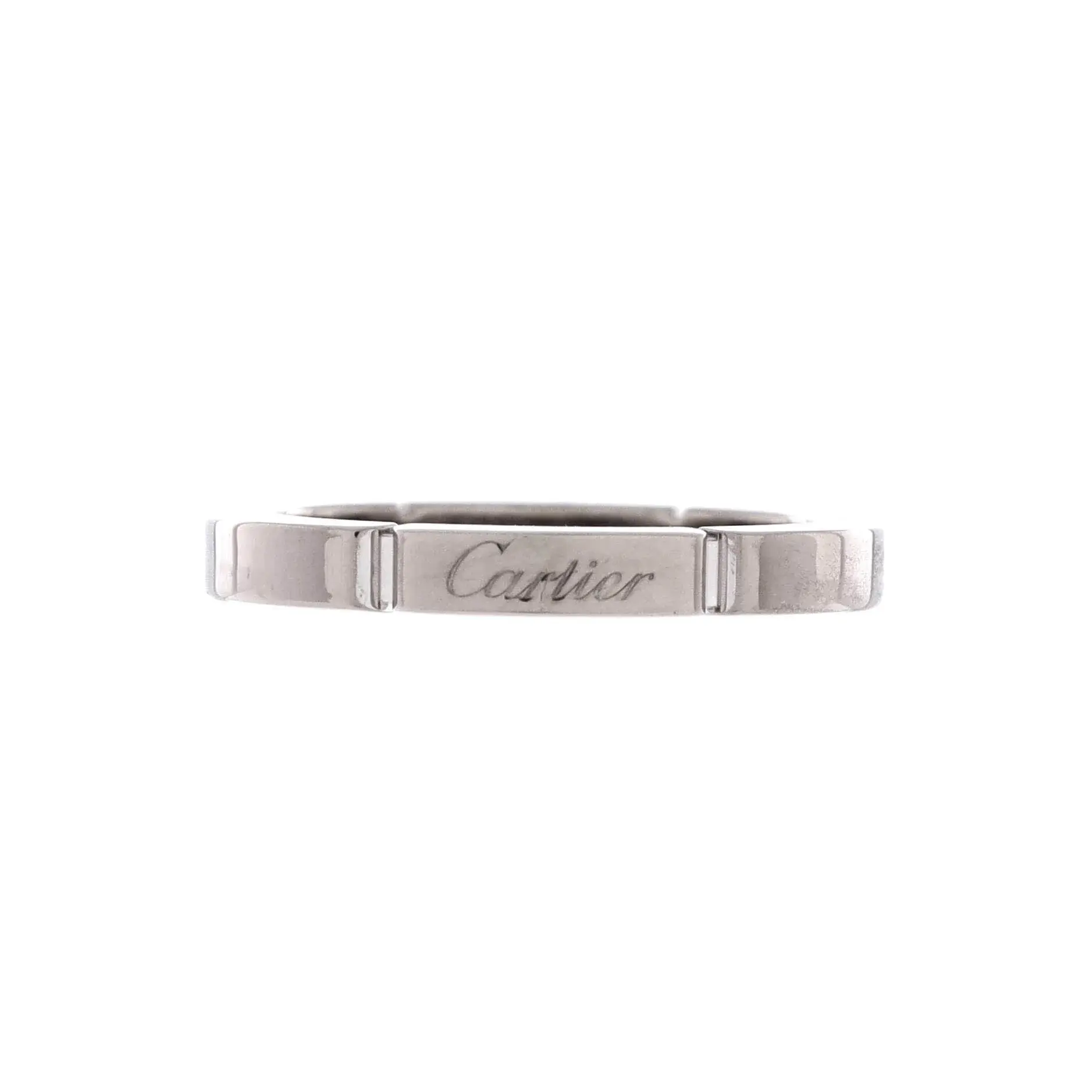 Pre-owned Cartier Maillon Panthere Band Ring 18K White Gold by Rebag
