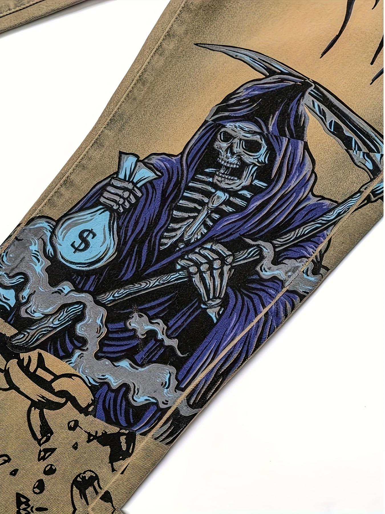 Men’s Y2K Printed Straight-Leg Jeans — European & American Fashion Trend