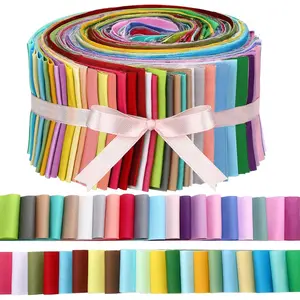 70 Pcs Color Jelly Quilting, 2.55 Inch Precut Cotton Patchwork Roll Cotton Quilting Bundle for Quilters and Sewing