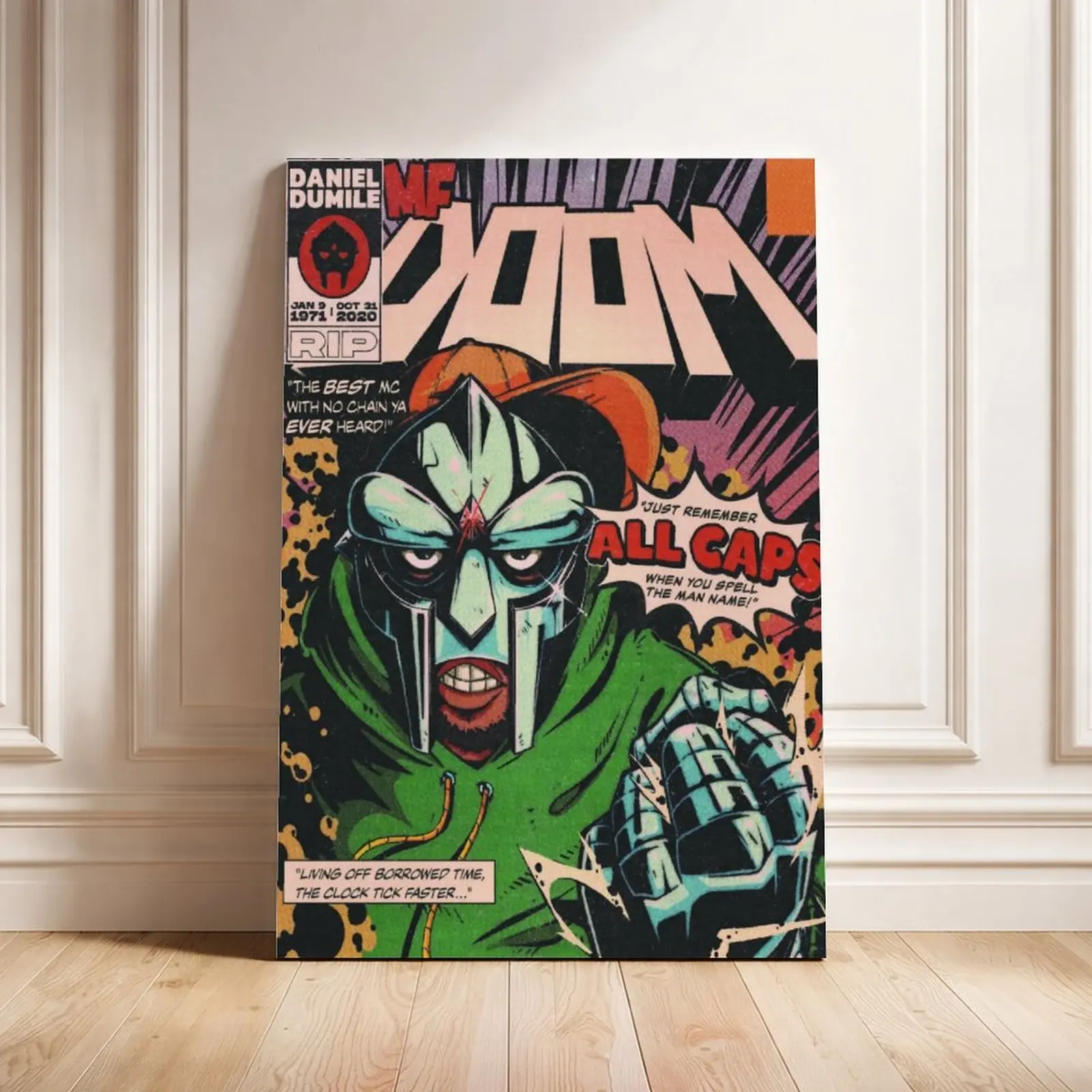MF Doom Character-Based Vintage Musical Art Poster, Retro Wall Art Print, Home Decor for Living Room, Office, Bedroom