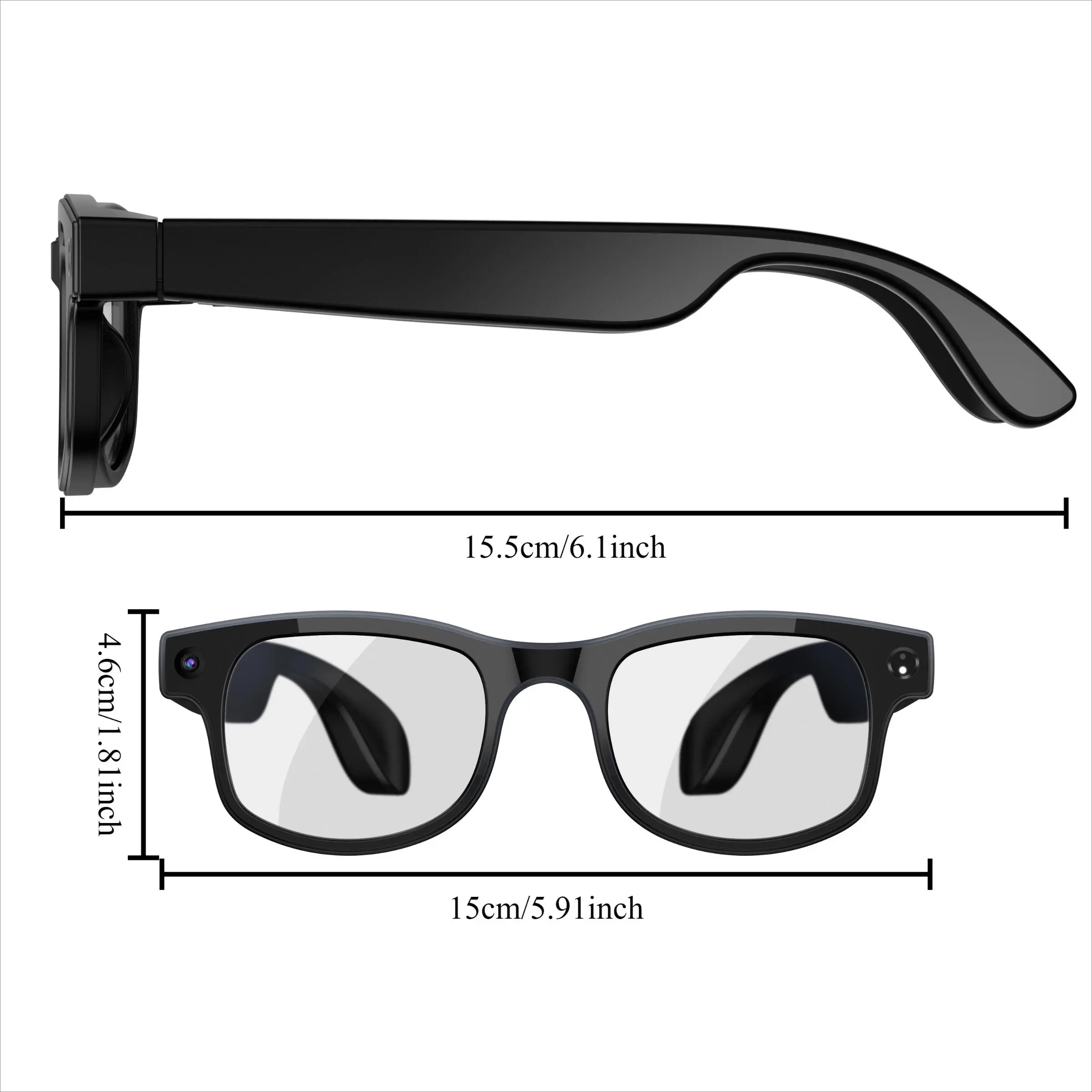 Smart Glasses Ai Eyewear Chatgpt Aimb-G1 Camera Earphones Replaceable Sunglasses Ai Translation Video Recording First-Person for iOS Android Wireless Smart Glasses Cool Gadgets
