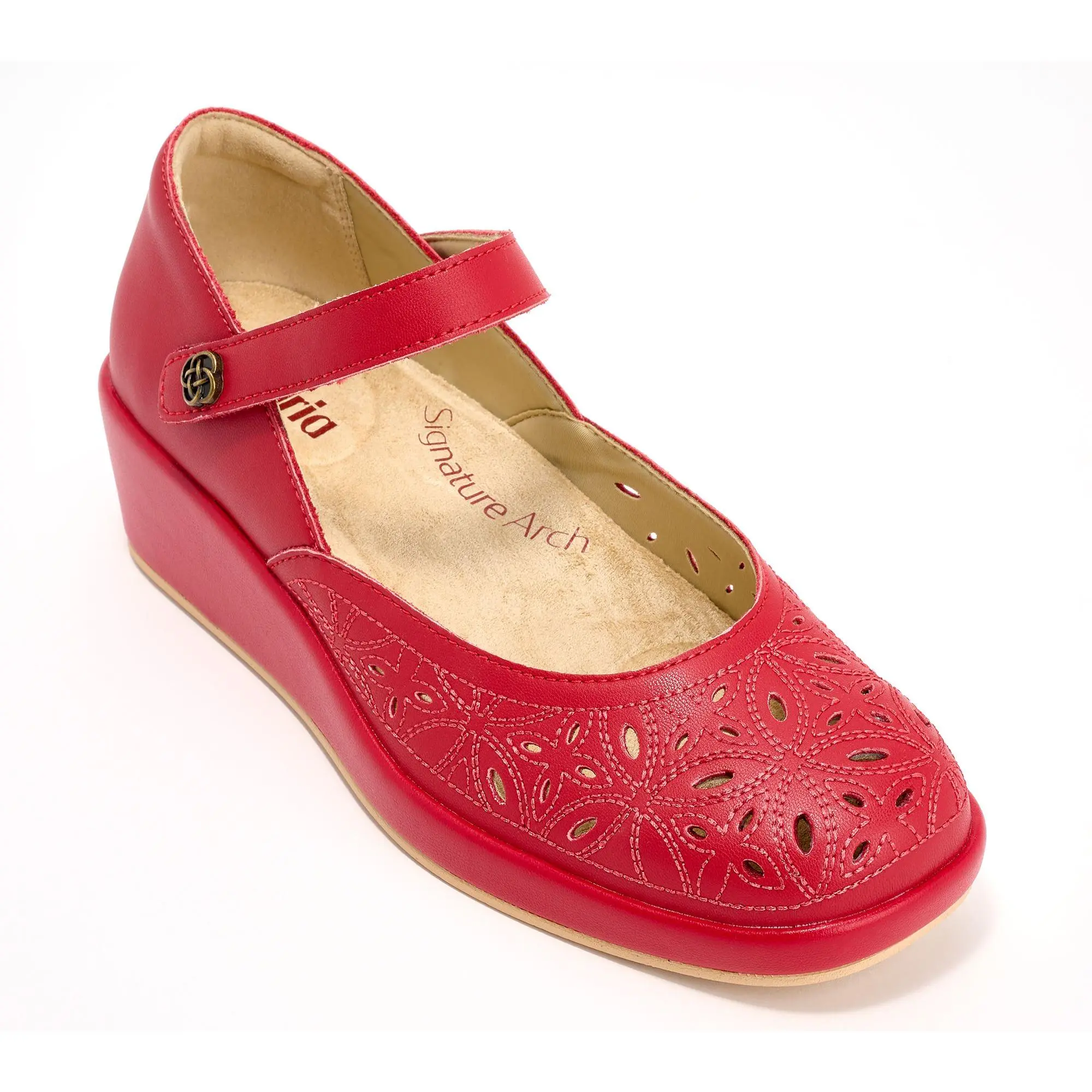 Alegria Leather Mary Jane Wedges - Hayes