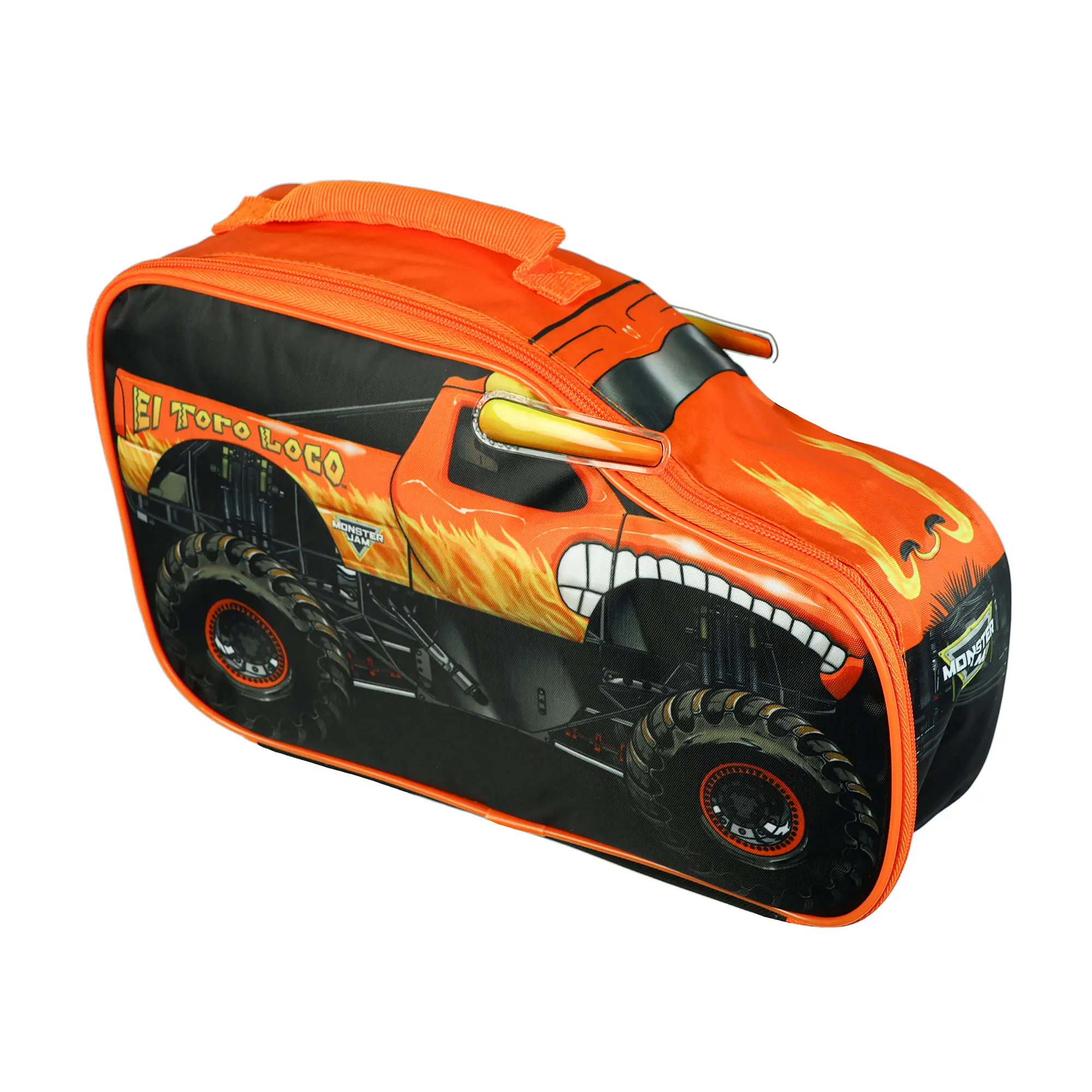 Monster Jam Lunch Box El Toro Loco 3D Insulated Full-Zip Soft Sided Tote Bag 13"