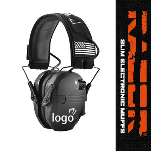 (W logo)Electronic Hearing Protector Noise Reduction Earmuffs Head Mounted Wired Headset Hearing Protection-Earphone for Shooting Hunting Outdoor Activities