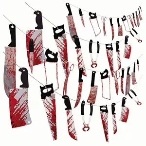 Hot Selling Halloween Party Decoration Bloody Banner, Horror Garland Decor for Movie Theme Birthday Carnival, Scary Props Supplies