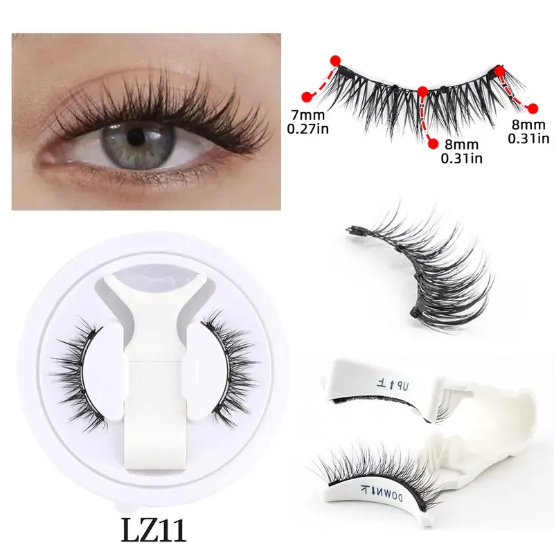 1 Pair Magnetic Eyelashes Handmade Fluffy Faux Mink Lashes Reusable Natural False Eyelashes and Magnetic Tweezers Set Makeup