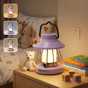 Cute Snail Kids Night Light Lantern, Safe Durable ABS with No Sharp Edges, 30H Long Battery, 3-Color Stepless Dimming, Easy-to-Use for Toddlers, Glare-Free, Nursery Room Decor