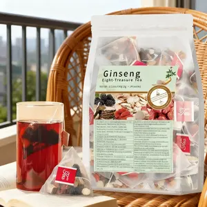 Ginseng Eight-Treasure Tea with Goji Berry Maca Powder & Herbal Ingredients for Natural Energy Boost & Kidney Health 30 Tea Bags for Adults