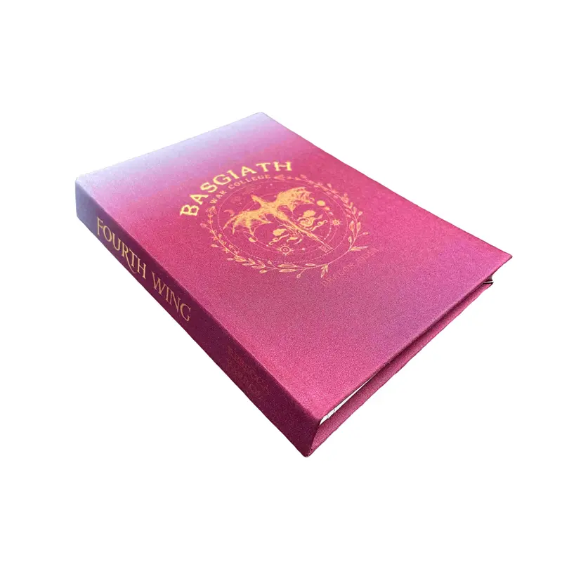 Women's Fourth Wing Book Cover Replica Minimalist Wallet - Hardcover-Style, Casual Elegant Fashion, Light Carry, 4 Card Quick Slots, Coin Pocket, All Over Print, Flap, Multi-Compartment, Wallet Cards, Cash+Receipt Slot, Unique Gift for Book Lovers