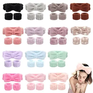 Face Washing & Wristband Set, 3 Counts/set Face Washing Soft Headband & Wristband, Facial Skin Care Tool for Women & Girls