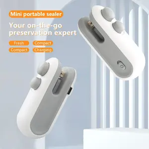 Mini snack bag sealing machine,2 in 1 heat USB rechargeable snack bag selaer,plastic Electric bag sealers, keep food fresh. Portable Sealer Picnics.excellent gifts for Christmas and new year，Must-buy on Black Friday