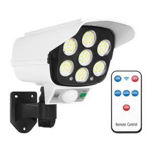Security Dummy Camera Lamp  LEDs Motion Sensor Solar Night Lights Waterproof 3 Lighting Modes Home Porch Garden FloodLight