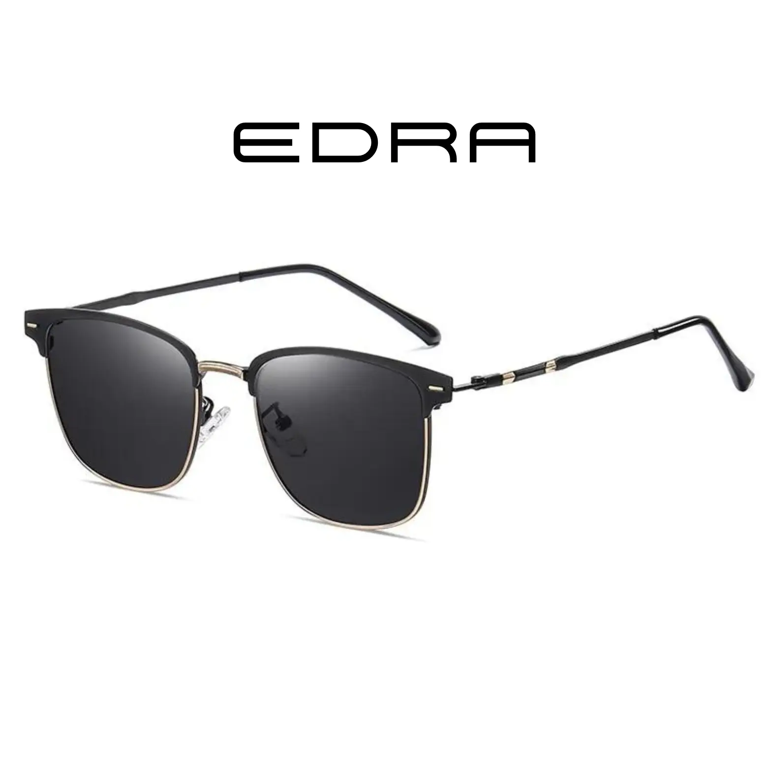 Polarized Fashion Luxury Brand Style Sunglasses, 100% UV Protection, Men Women Unisex, Black and Gold Color Combination