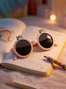Cute Owl Pattern Fashion Decorative Glasses, Round Frame, Perfect Party Wear, Birthday Gift Choice, 1pcs
