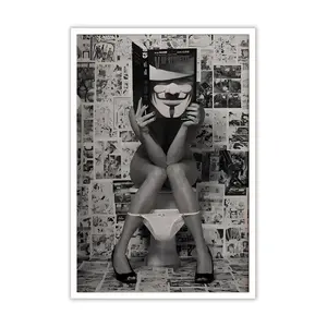 1pc Unframed Black and White High Fashion Luxury Poster Trendy High Heels Sexy Women Feminist Canvas Painting Chic Wall Art Room Home Decor