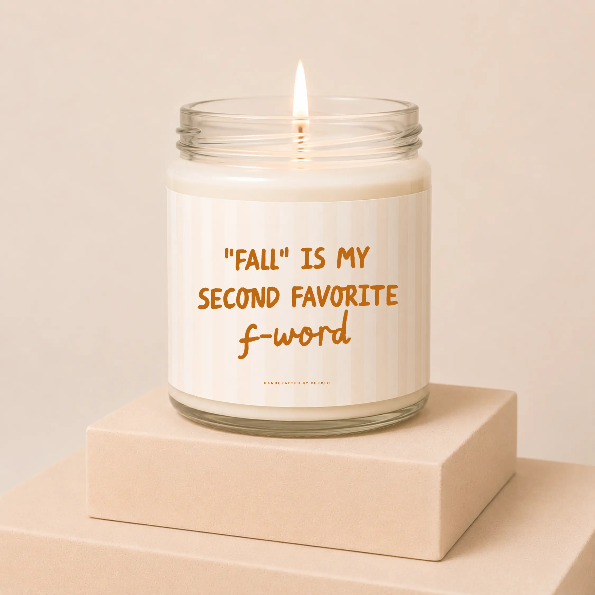 Funny Fall Candle, Pumpkin Spice Candle, Fall Home Decor Candle, Autumn Gift, "Fall" Is My Second Favorite F-Word Candle, Halloween Season Decor, Fall Vibes, Fall Kitchen Decor, Fall Bathroom Decor