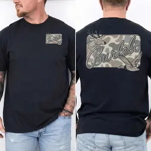 Burlebo Style Deer & Duck Graphic T-Shirt| Hunting Outdoor Tee 2026| Camo Inspired Country Lifestyle Shirt| Gift for Hunters, Outdoorsmen, Fishing & Ranch Life Lovers| Unisex Casual Streetwear Sand Tee