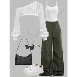 3pcs Tween Girls Black & Beige Casual Matching Set, Street Style, Back To School, Ribbed Knit Sleeveless Vest With Camisole Top And Shorts, Spring & Summer  Suitable For Spring & Summer/Daily Wear With Girlfriends/Suitable For Autumn/Winter