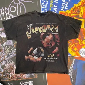 [Sale Up To 30%] WWF BACKLASH '98 PROMO WASHED BLACK T-SHIRT
