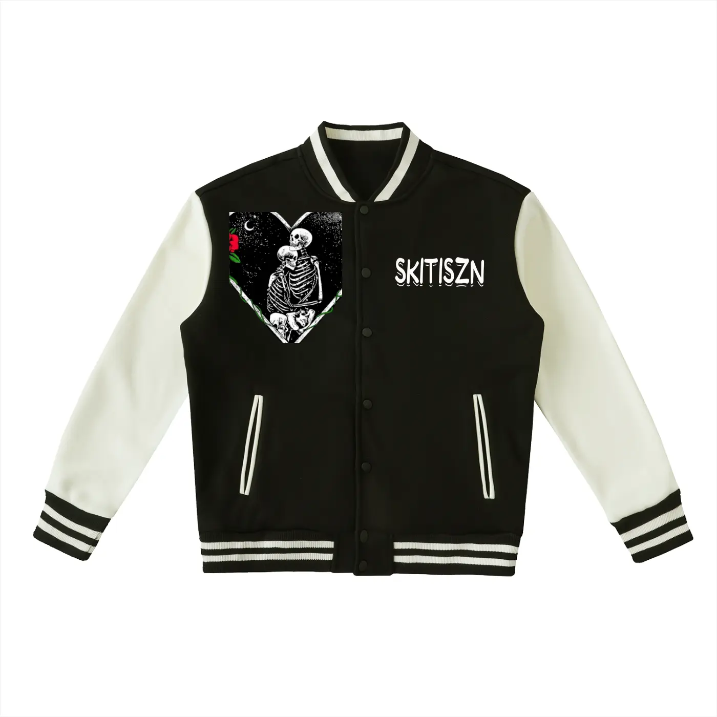 Skitiszn Rock and Roll Fleeced Varsity Jacket Womenswear