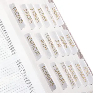 Leather White Bible Tabs, Laminated Large Print Gold Foil Bible Tabs for Women Men, 75 Bible Chapter Tabs, Bible Index Tabs, Bible Book Tabs (White)