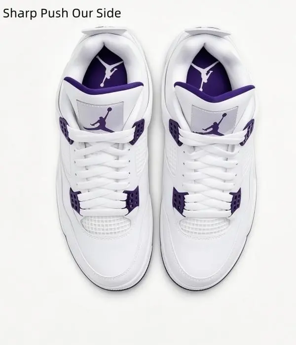 Men Women Retro Mid Cut Basketball Sneakers White Grape Purple Breathable Mesh Leather Upper Shock Absorbing Sole Wear-resistant Athletic Shoes Street Gym Workout Outdoor Casual Footwear