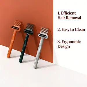 3-Piece 2-in-1 Comb Plastic Cleaning Brush for Air Cushion Combs, Hair Cleaning Hooks, Comb Gap Cleaning Tool, Reusable Curling Comb Cleaner, Hair Comb Gap Cleaning Brush, Compact and Portable Care