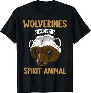 Casual Cotton shortsleeve tees  Wolverines are my spirit Animal Wolverine T-Shirt