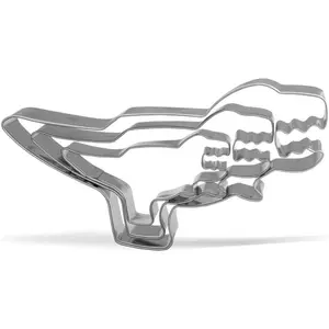 Tyrannosaurus T-Rex Dinosaur Cookie  Set - 3 count - 5, 3.8, 2.6 inches - Stainless Steel