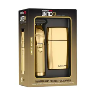 BaBylissPRO LimitedFX Gold Trimmer & Double Foil Shaver Prepack (FXDUOFS2TG)