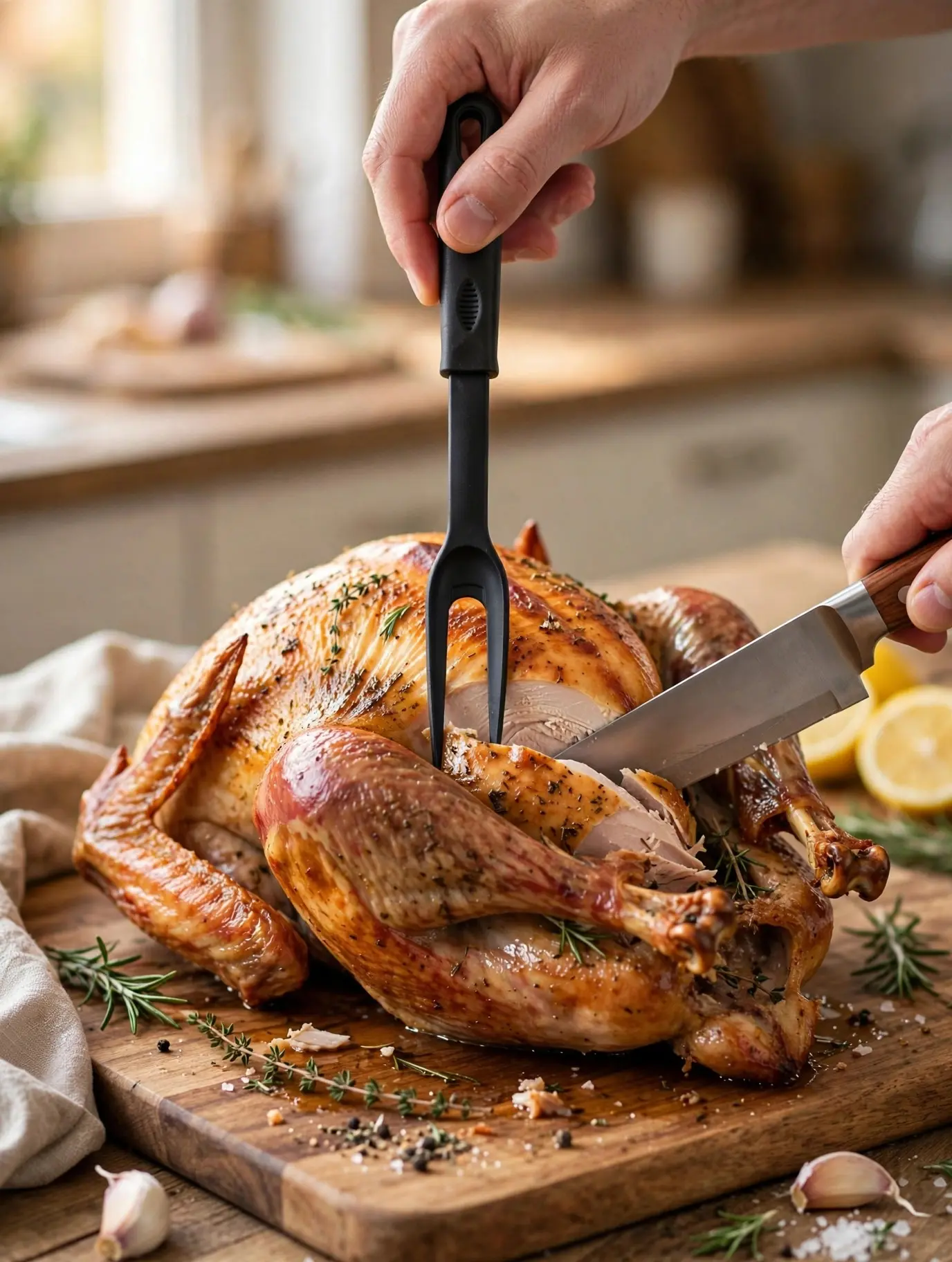 Meat Carving Forks 2 Pack 12 Inch Heat Resistant Plastic Turkey Carving Fork Set Two Prong Meat Forks for Roast Turkey Beef Ham BBQ Grill Kitchen Carving Lifting Serving