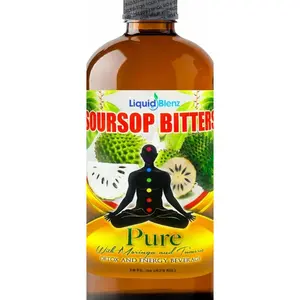 Liquid Blenz Pure Soursop Bitters with Moringa & Turmeric | Herbal Detox & Natural Energy Support | 16 fl oz