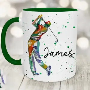 Personalised Golf Mug, Mug for Golfer, Golf Gift Mug for Dad, Golf Gift for Him