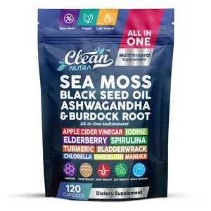 Clean Nutra Sea Moss, Black Seed Oil, Ashwagandha & Botanical Minerals for Daily Immune, Thyroid & Whole-Body Wellness Support Capsules – Multimineral