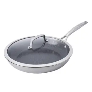 Henckels Paradigm Ceramic 12-inch Stainless Steel Dual Performance Fry Pan with Lid