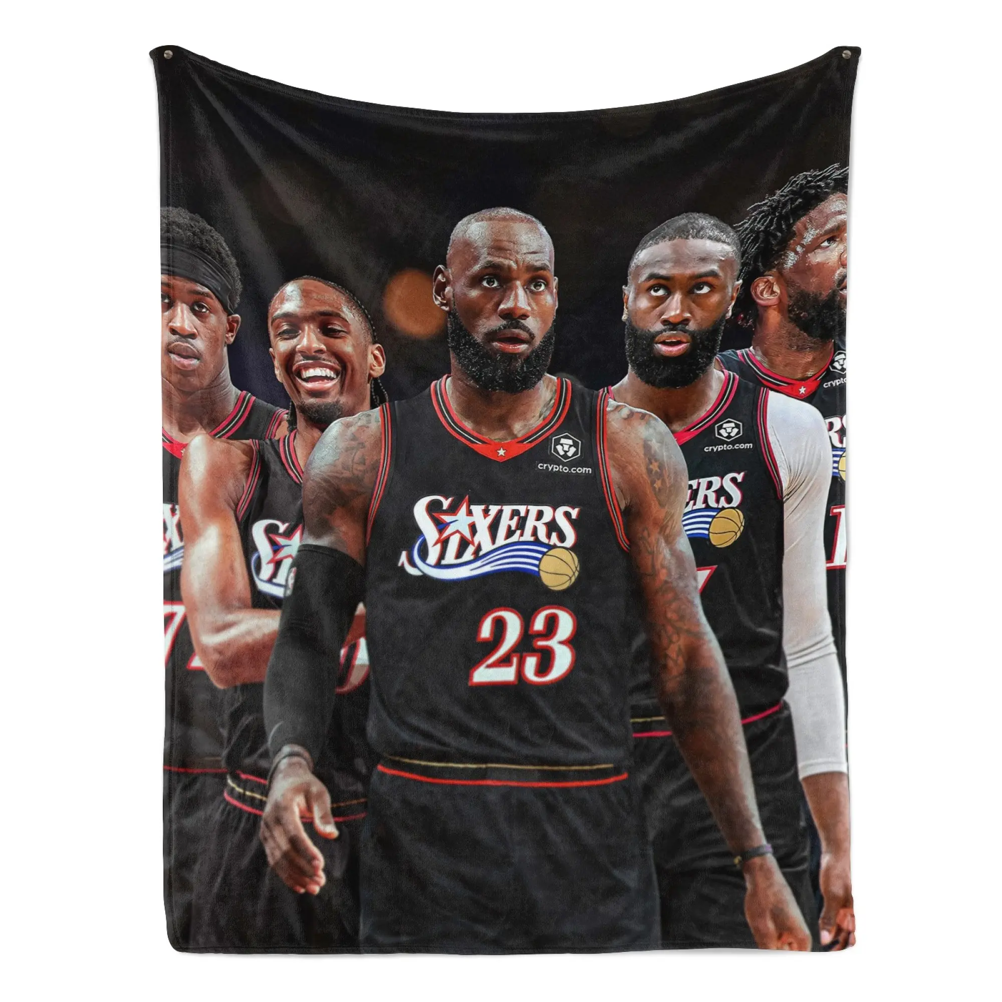 LeBron James 76ers 23 Jersey Flannel Blanket, Funny Basketball Meme Plush Throw, Premium Soft Fleece Cozy Blanket for Couch Bed Decor, Sports Fan Gift