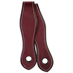 Weaver Leather Chestnut English Bridle Leather Slobber Straps - 2" x 17" (8-1/2" Folded) - Pair