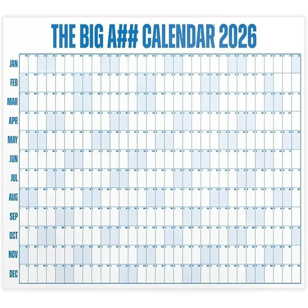 2026 Wall Calendar, Bucket List Calendar with Pen, Offering Yearly Overview and Color Coded, Year-round Overview Schedule for Efficient Planning, Calendar Planner, Calendars Planners
