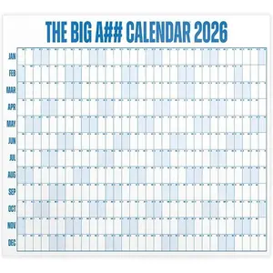 2026 Wall Calendar, Bucket List Calendar with Pen, Offering Yearly Overview and Color Coded, Year-round Overview Schedule for Efficient Planning