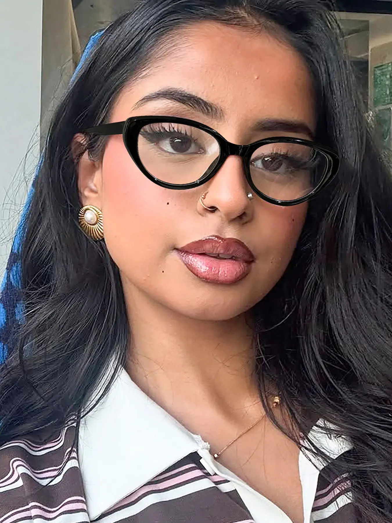Women's Oval Frame Flat Lens Glasses, Pure Color Casual Versatile, Trendy Frames, Lightweight Comfortable Frame, PC Frame Eyewear, Clear Transparent Lenses, Ideal for Daily Commute, Stylish Glasses, Stylish Eyeglass