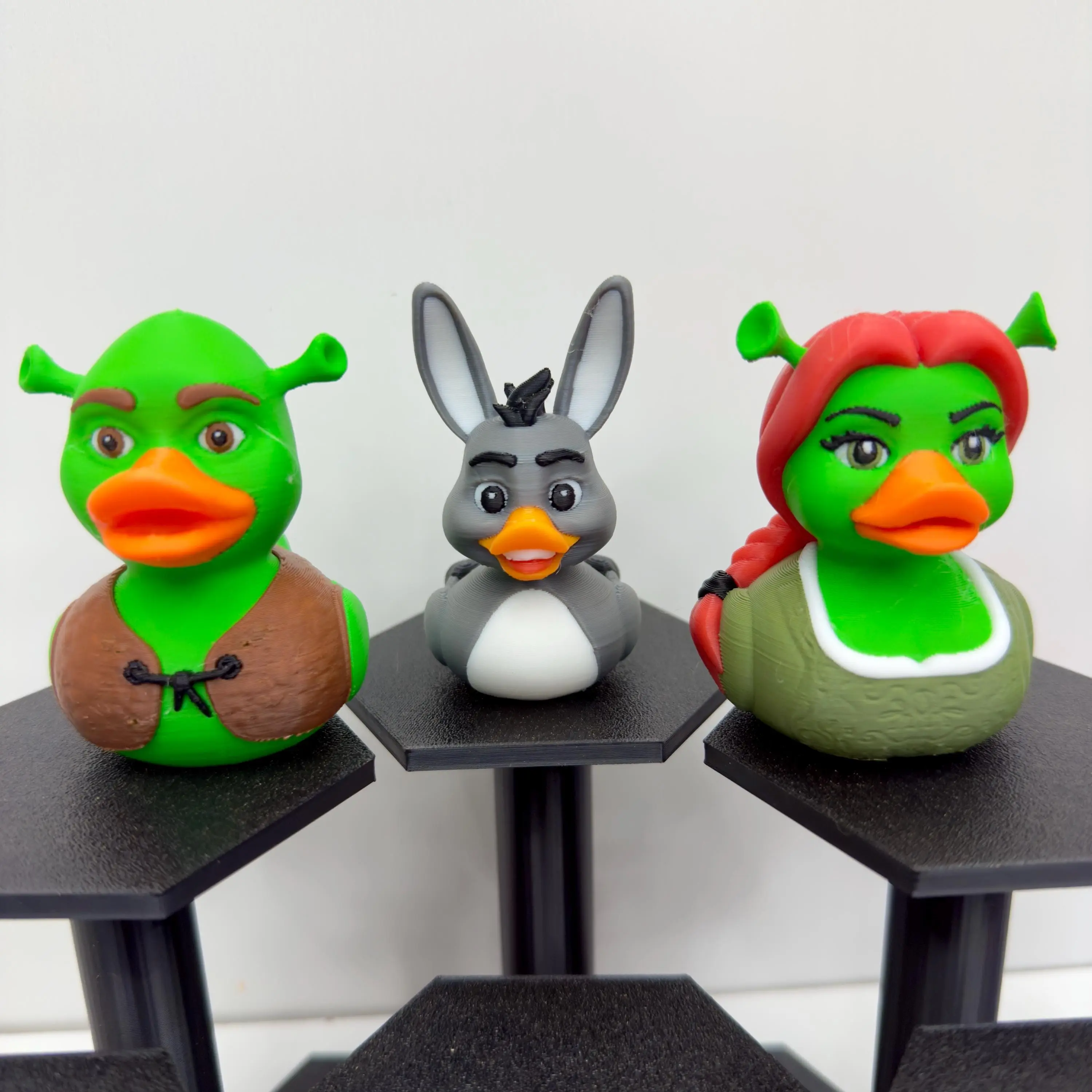 Swamp Ogre & Friends Duck Figurines | 3D Printed Fairytale Decor | Funny Movie Fan Gift