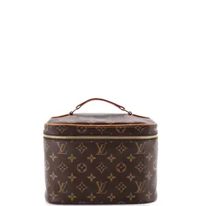 Pre-owned Louis Vuitton Canvas Coated Toiletry Bags Nice Vanity Case Monogram Canvas BB by Rebag