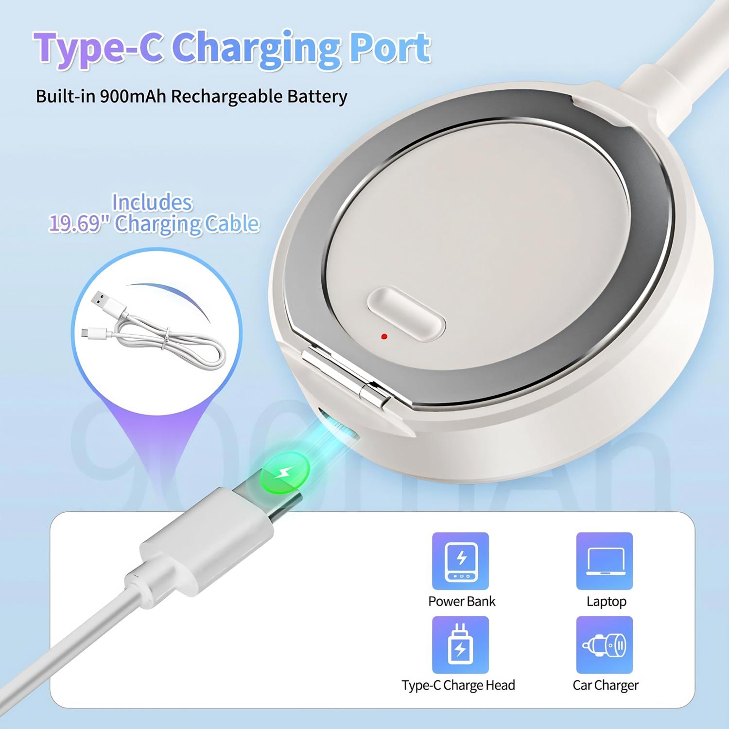 3 Speed Adjustments Magnetic Cell Phone Fan Handheld Folding Mini Fan USB Rechargeable Fan with Stand for Desktop Classroom Bedroom