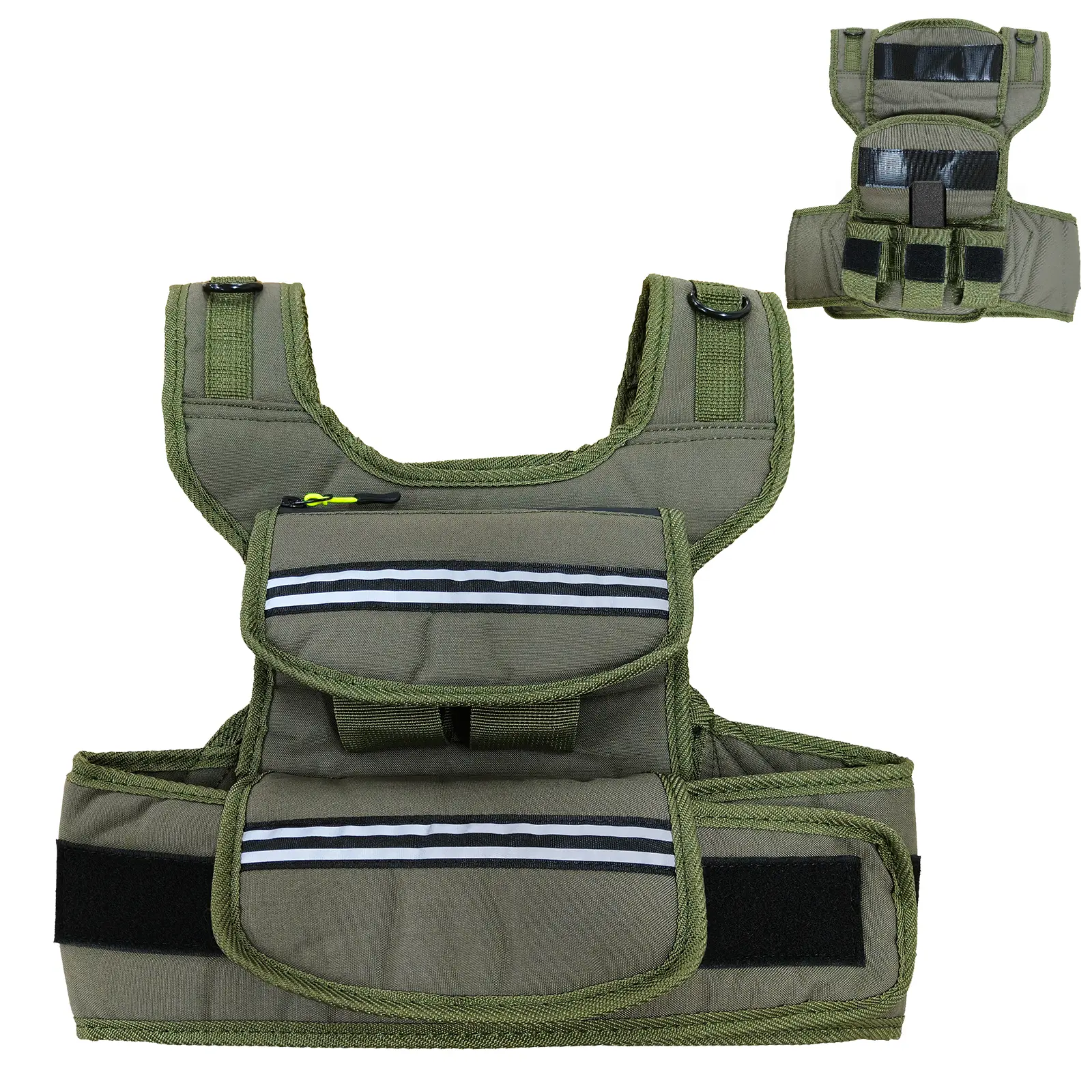 1000D Nylon Weighted Vest for Men, Double Stitched & Adjustable up to 25 lbs with Solid Iron Weights, Padded Shoulders & Reflective Strips, Weighted Vests