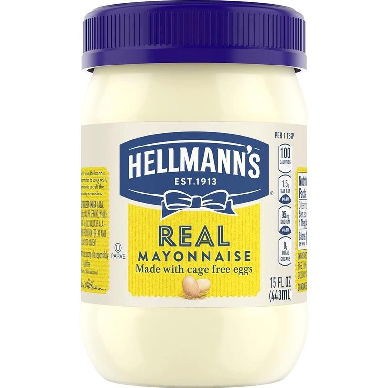 Hellmann's Real Mayonnaise Real Mayo For a Creamy Sandwich Spread or Condiment Gluten Free, Made With 100% Cage-Free Eggs 15 oz