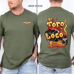 El Toro Loco Monster Truck Shirt - Perfect Gift for Racing Fans - Acid Wash Graphic T-Shirt - Summer Holiday Outfit for Family