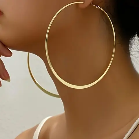 Fashionable Simple Plain Exaggerated Circle Shape Earrings, New Fashion Jewelry for Party, Trendy All-match & Exquisite Jewelry for Birthday Gift, Fashionable Hoop Earrings, Fashionable Jewelry Accessories