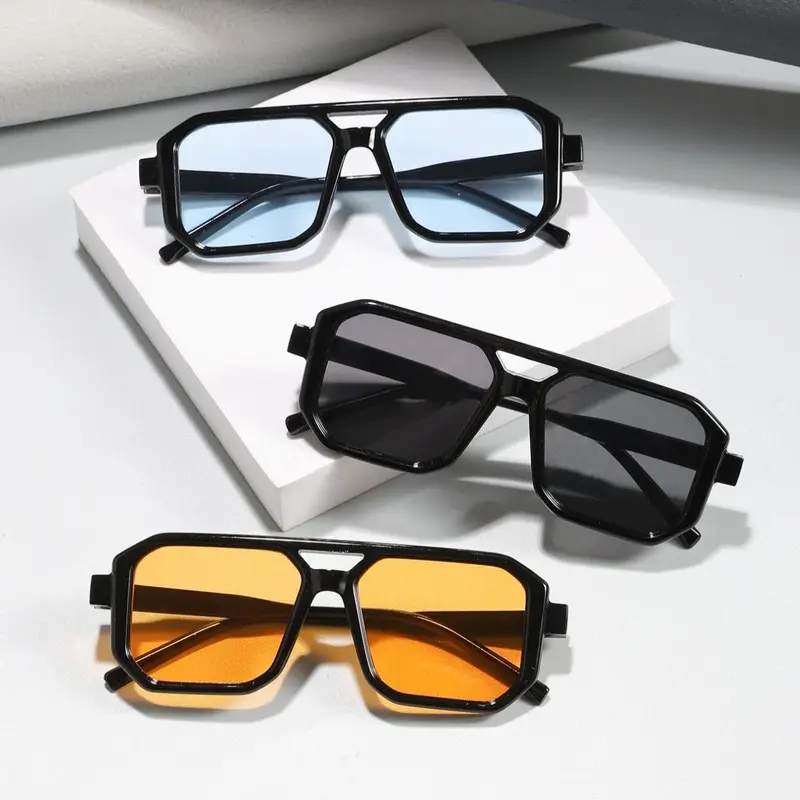 Fashion All-match Aviator Frames Sunglasses for Men & Women, Unisex Lightweight Sunglasses, Trendy Casual Sunglasses, Summer 2025 Stylish Geometric Glasses Frame, Tinted Lens Lightweight Durable Sunglasses, Fashionable Sunglasses, Eyewear