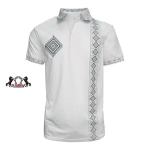 LAM-28235 Men’s Western Embroidered Polo – White