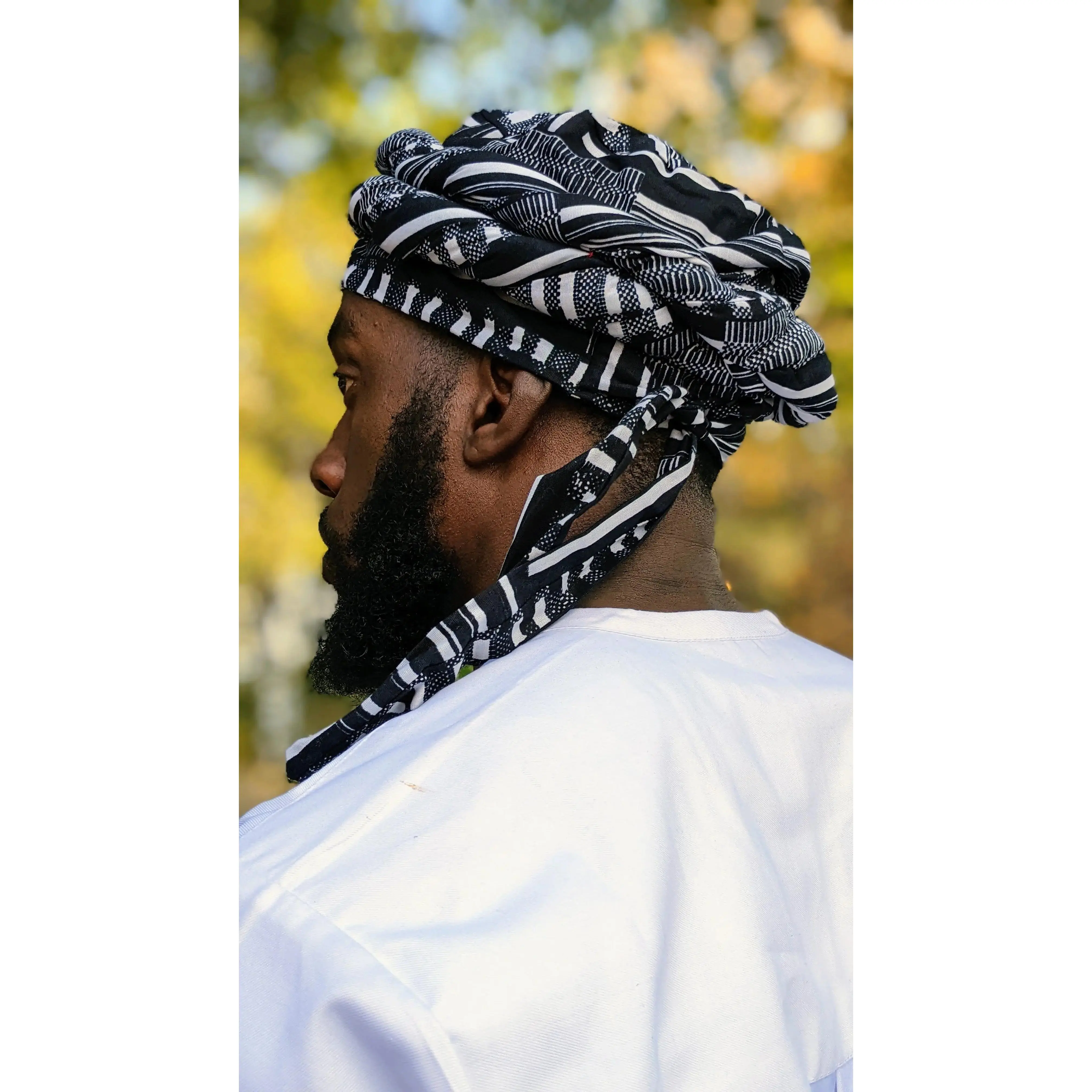Mens Kobina Kente African print Turban Hat - DPHB0795PT | African Fashion | Dupsie's